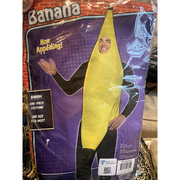 NWT Adult Banana One Piece Halloween Party Funny 3D Costume One Size - Picture 2 of 10